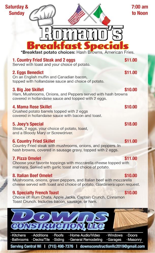 Romano's Pizzeria Menu image 1